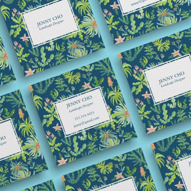 Gartenlandschaften Garten Pflanze Moderne Cool Quadratische Visitenkarte (Von Creator hochgeladen)