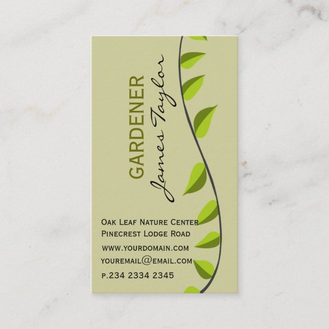 Gartenleaf Gartengrüne Berufliche Visitenkarte (Vorderseite)