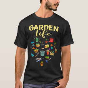 Gartenleben im Distressed-Stil mit allen Werkzeuge T-Shirt