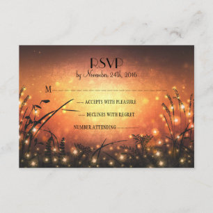 Gartenleuchten Sonnenuntergang Hochzeit RSVP Karte