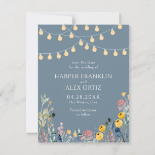 Gartenleuchten und Wildblumen Save The Date