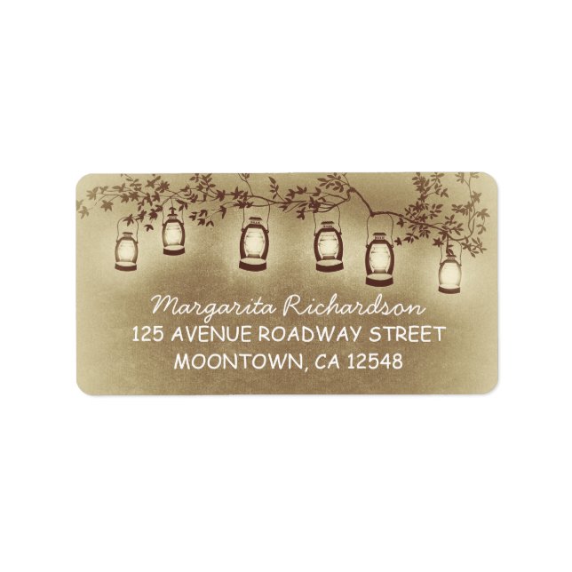 Gartenleuchten Vintage Rücksendeadressen-Aufkleber Adressaufkleber (Vorne)