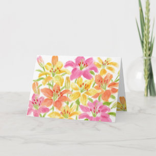 Gartenlilien Leere Notizkarte Dankeskarte