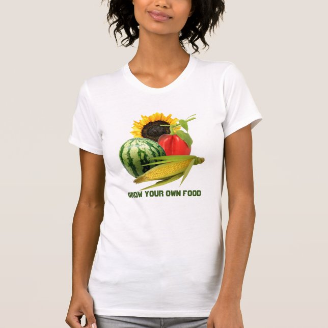 Gartenmädchen Nahrungsmittel / Gemüseobst T-Shirt (Vorderseite)