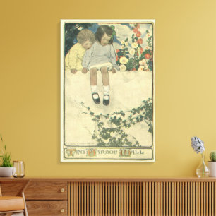 Gartenmauer Jessie Willcox Smith, Vintage Kinder Leinwanddruck