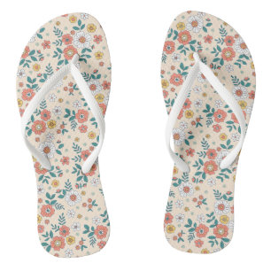 Gartenmuster für Korallenblumen Flip Flops