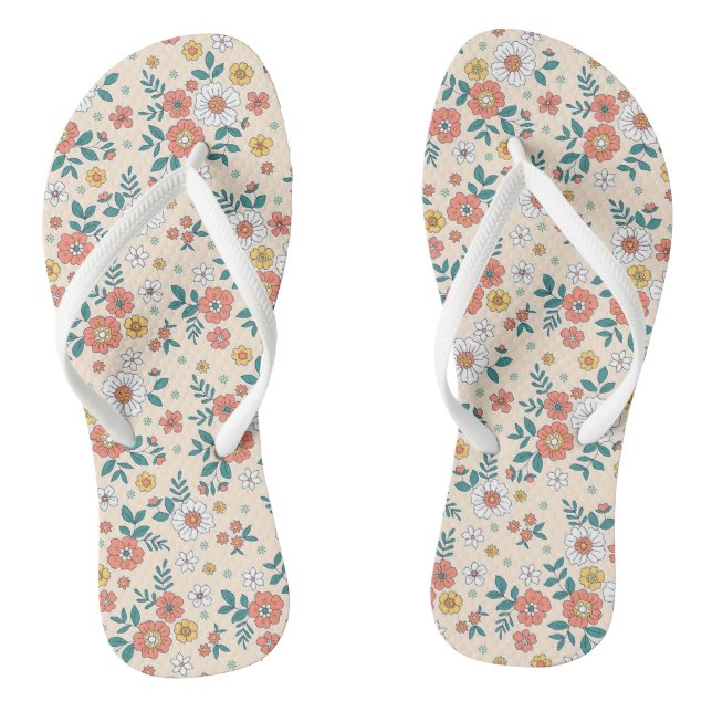 Gartenmuster für Korallenblumen Flip Flops (Fußbett)