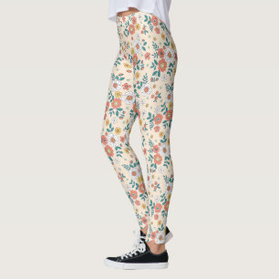 Gartenmuster für Korallenblumen Leggings