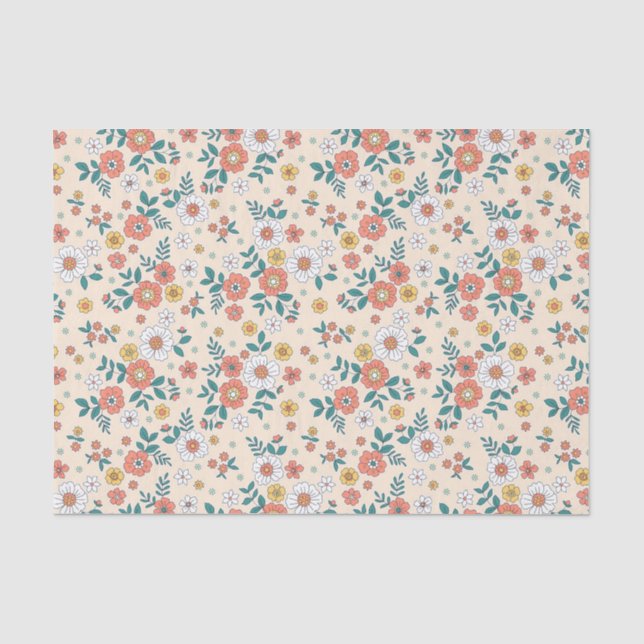 Gartenmuster für Korallenblumen Seidenpapier (Vorderseite)