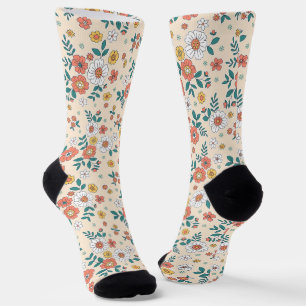 Gartenmuster für Korallenblumen Socken