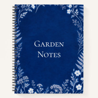 Gartennotizen Blaues Botanisches Notizbuch