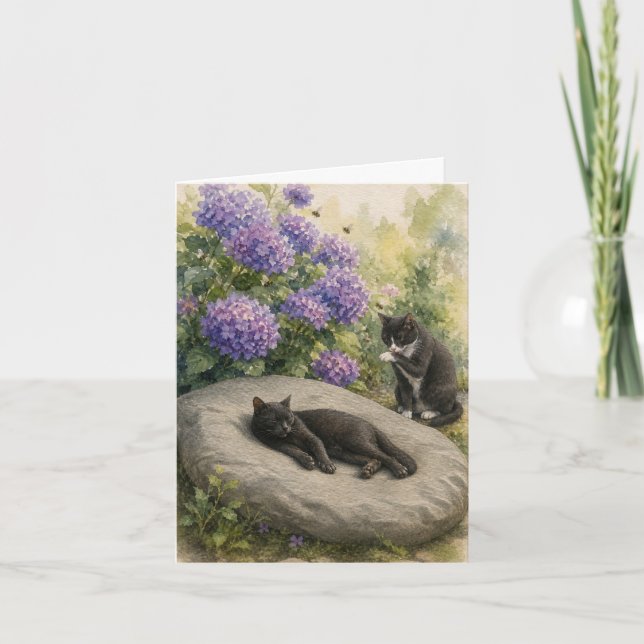 Gartennotizen mit Original-Aquarellen  Dankeskarte (Vorderseite)
