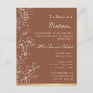 Gartenparty Braune und Goldene Akzent-Details Kart Einladung