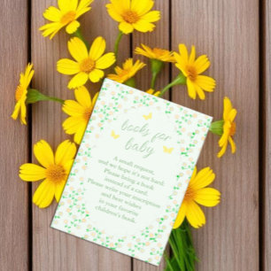 Gartenparty-Bücher für Baby Shower Begleitkarte