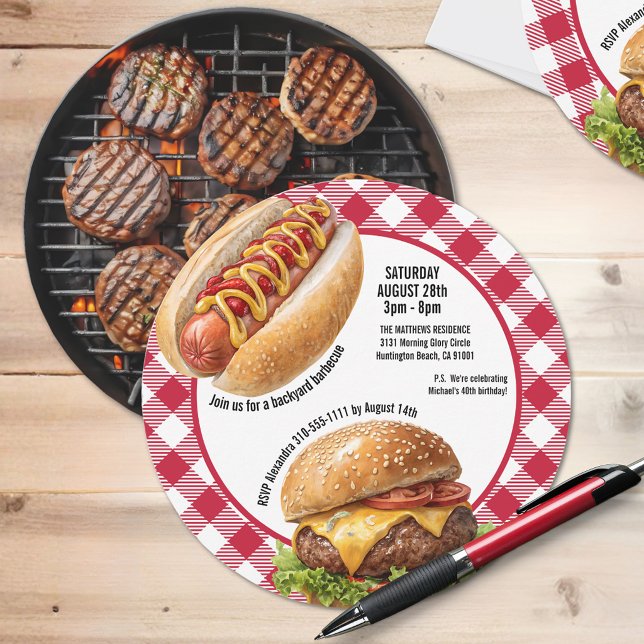 Gartenparty Grill Burger und Hot Dog Einladung (Von Creator hochgeladen)
