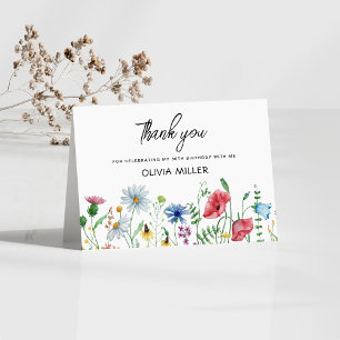 Gartenparty-Wildblumen-Geburtstag Dankeskarte