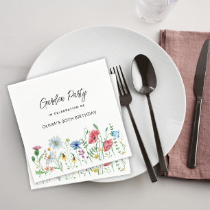 Gartenparty-Wildblumen-Geburtstag Serviette