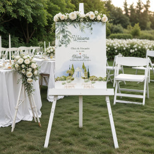 Gartenpavillon Hochzeit Willkommensschild Anwesen Poster