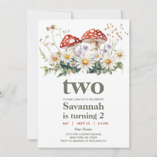 Gartenpilz zweite Geburtstagsfeier Einladung