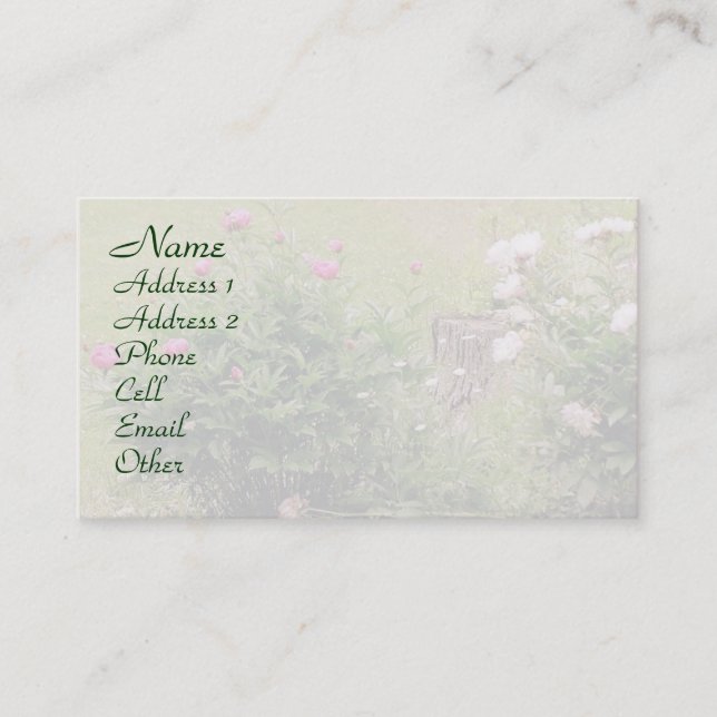 Gartenprofil Rose Visitenkarte (Vorderseite)