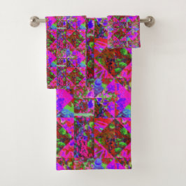 Gartenquiltmalerei mit Limettengrün Hydrangea Badhandtuch Set