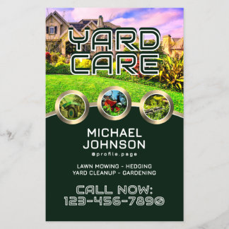 Gartenrasenmähen pflegen modernen Flyer