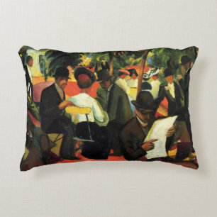 Gartenrestaurant von August Macke. Vintage Art Dekokissen