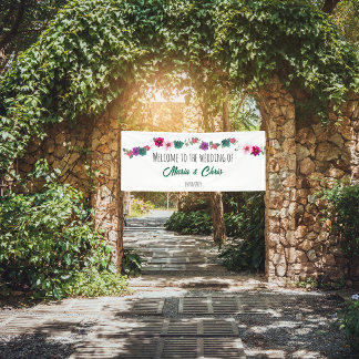 Gartenromantik Blume Hochzeit Weißbanner Banner