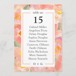 Gartenrosa Blume Sitzplan Sommertisch Plan Einladung