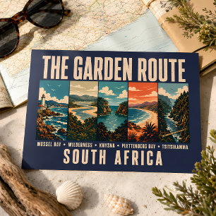 Gartenroute Südafrika Illustration Vintage Postkarte