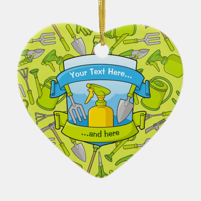 Gartenschild mit Bannern Keramik Ornament (Vorne)