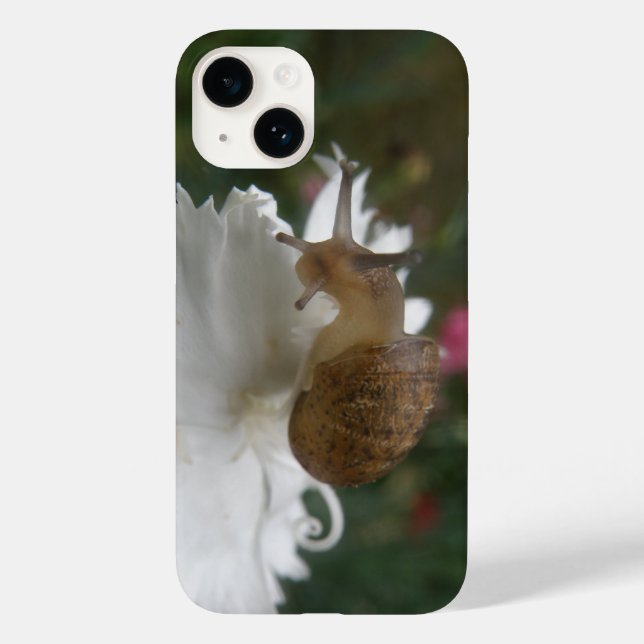 GartenSchnecke und weiße Nelke Case-Mate iPhone Hülle (Rückseite)