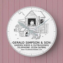 Gartenschuhe, Kennels & Nebengebäude Runde Wanduhr