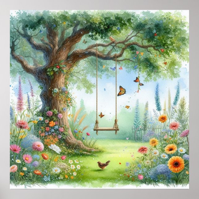 Gartenschwingenlandschaft 4 poster (Vorne)