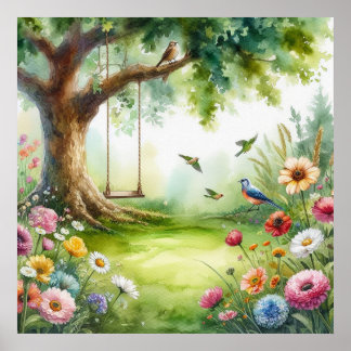 Gartenschwingenlandschaft 8 poster