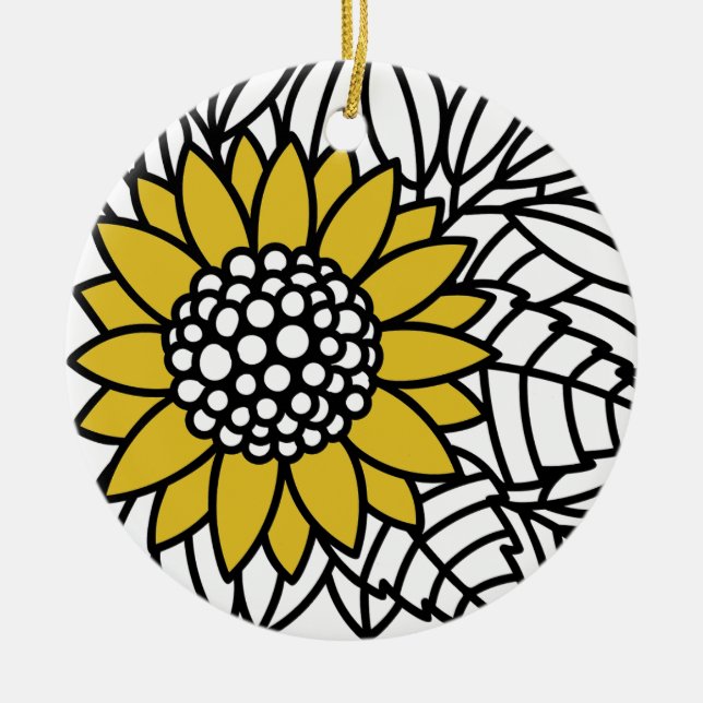 GARTENSonnenblume Keramik Ornament (Vorne)