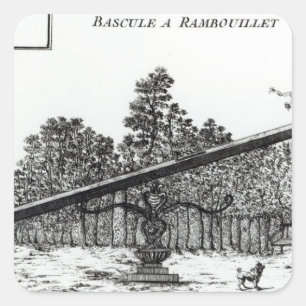 Gartenständiges schwanken in Rambouillet, von Quadratischer Aufkleber