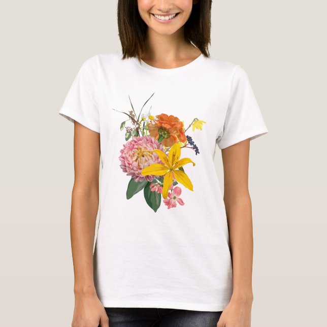 Gartensträuße Blume. T-Shirt (Vorderseite)