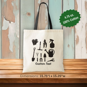 Gartensymbole Silhouetten Tragetasche