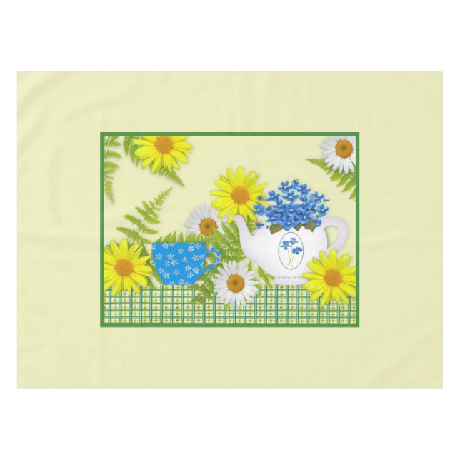 Gartentee-Tischdecke Tischdecke (Vorderseite (Horizontal))