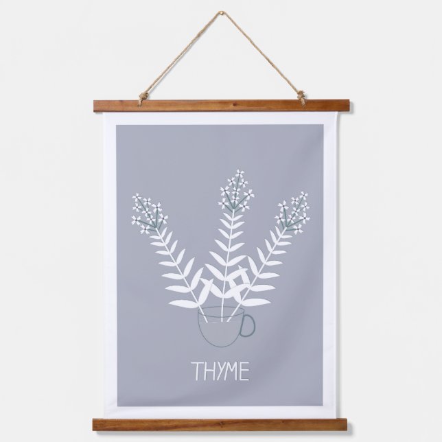 Gartenthymikposter Wandteppich Mit Holzrahmen (Vorderseite)