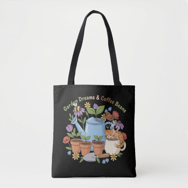 Gartenträume & Kaffeebohnen Süße Katze Cottagecore (Vorderseite)