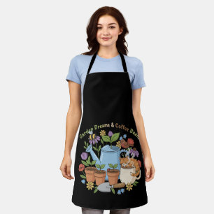 Gartenträume & Kaffeebohnen Süße Katze Cottagecore Schürze