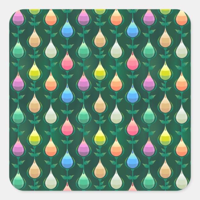 Gartentulips-Aufkleber Quadratischer Aufkleber (Vorderseite)