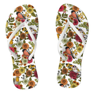 Gartenvögel und Blume 1 Flip Flops