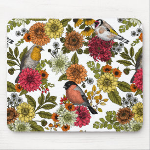 Gartenvögel und Blume 1 Mousepad