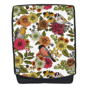 Gartenvögel und Blume 1 Rucksack