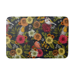Gartenvögel und Blume 2 Badematte