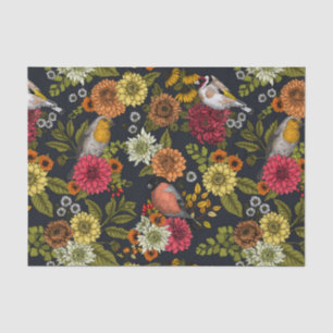 Gartenvögel und Blume 2 Seidenpapier