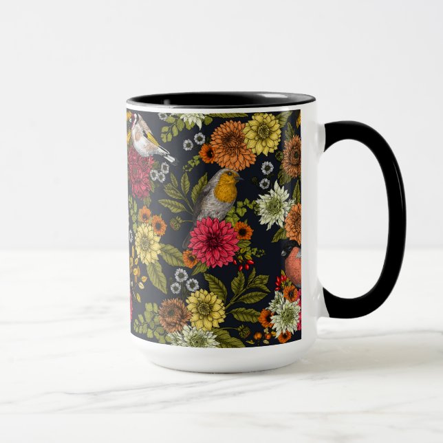 Gartenvögel und Blume 2 Tasse (Rechts)
